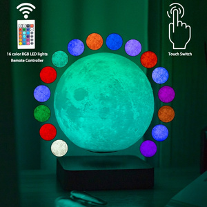 RGB 16 colors Rechargeable Lunar Mars Jupiter Led Starlight Lava Galaxy Custom Magnetic Levitating Floating 3D Moon Home Light