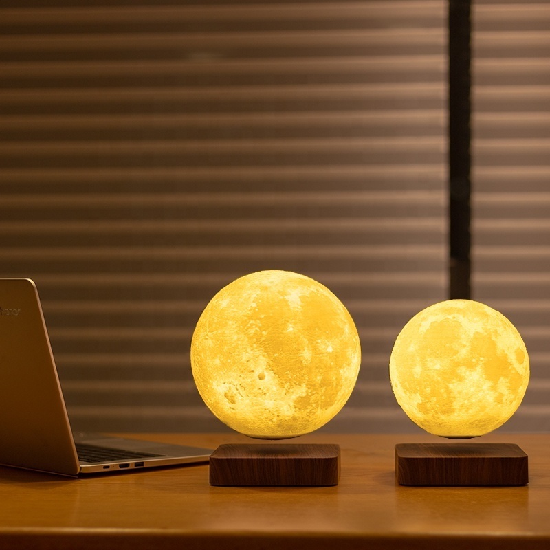 Simple American crystal home model room living lighting bedroom bedside table lamp Magnetic Levitation 14cm 18cm Moon