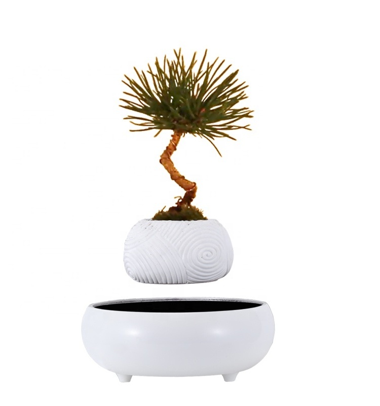 Home Decoration Simulation Potted Semi-round Ball Artificial Grass Plant Magnetic Levitation Floating Bonsai Pot