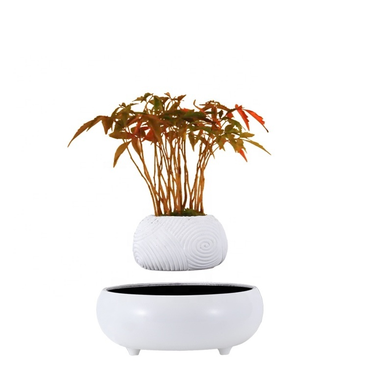 Home Decoration Simulation Potted Semi-round Ball Artificial Grass Plant Magnetic Levitation Floating Bonsai Pot