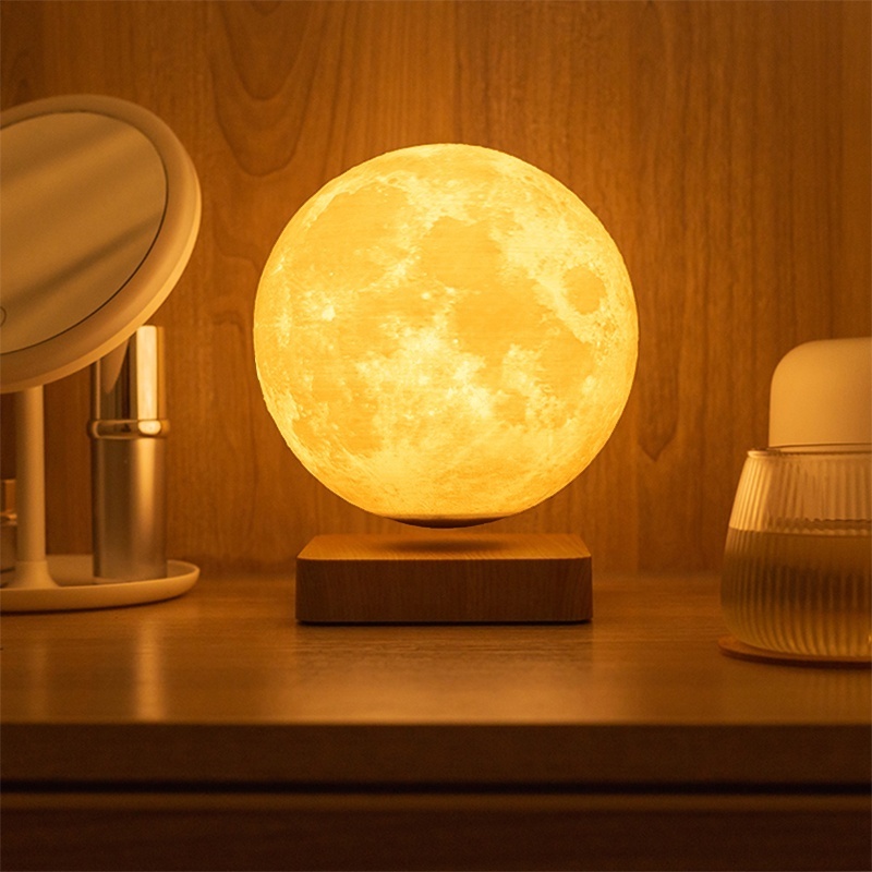 Minimalist style Home Decoration Dimmable Warm White Night Lights LED Magnetic Levitation 18CM Moon Table Lamp