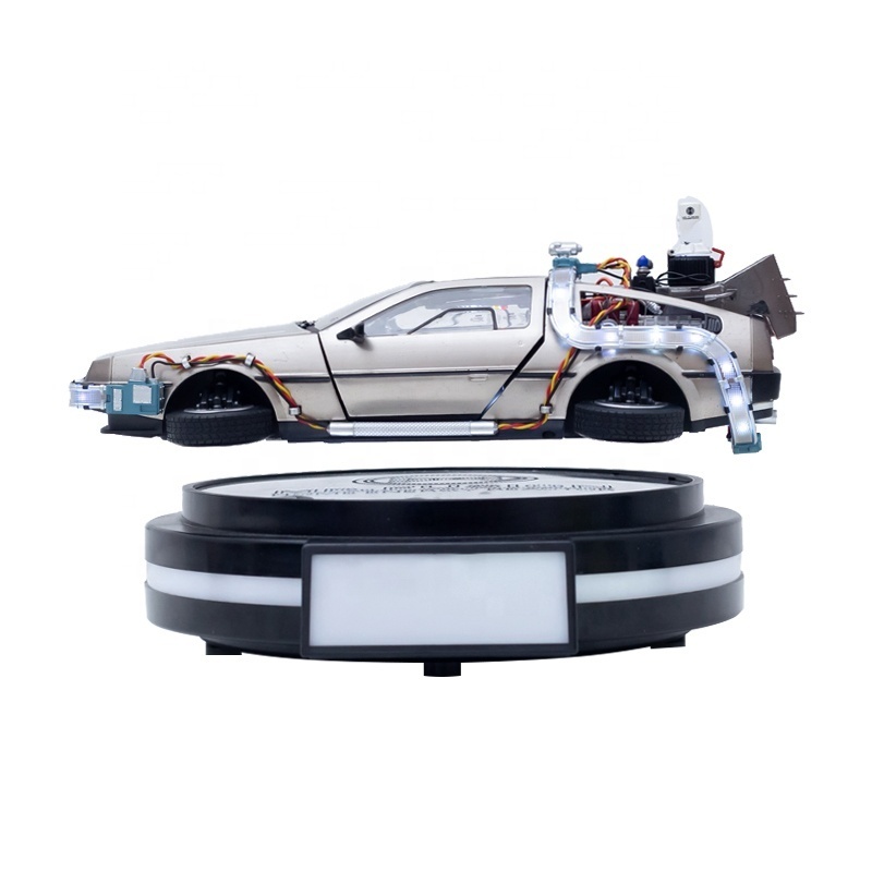 New Children Magnetic Levitation LED Metal Engineering Truck Pull Back Construction Vehicles Diecast Car Back To The Future Toy