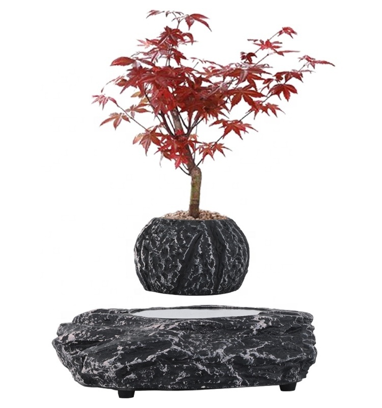 Nordic ceramic simple personality hot sell Floating Magnetic Levitation Cache Pots For Plants