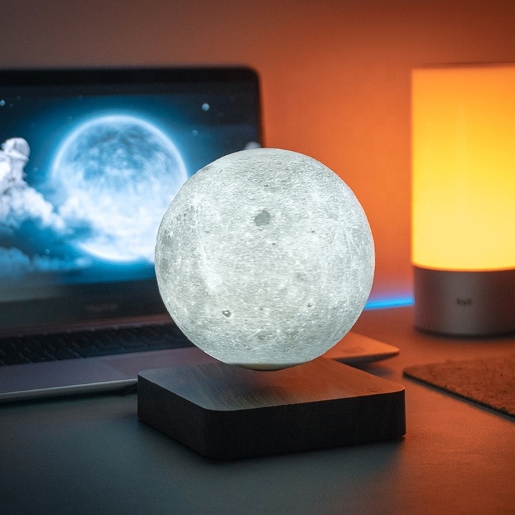 Romantic USB Decorative Interior Atmosphere Lamp Star Baby Night Magnetic Levitation 14cm Moon Bedroom Light