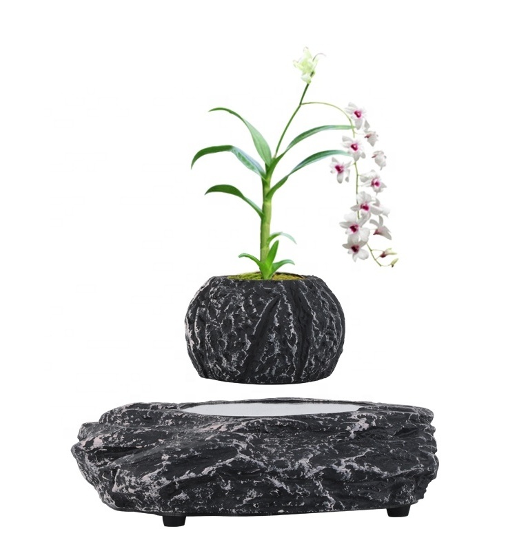 Nordic ceramic simple personality hot sell Floating Magnetic Levitation Cache Pots For Plants