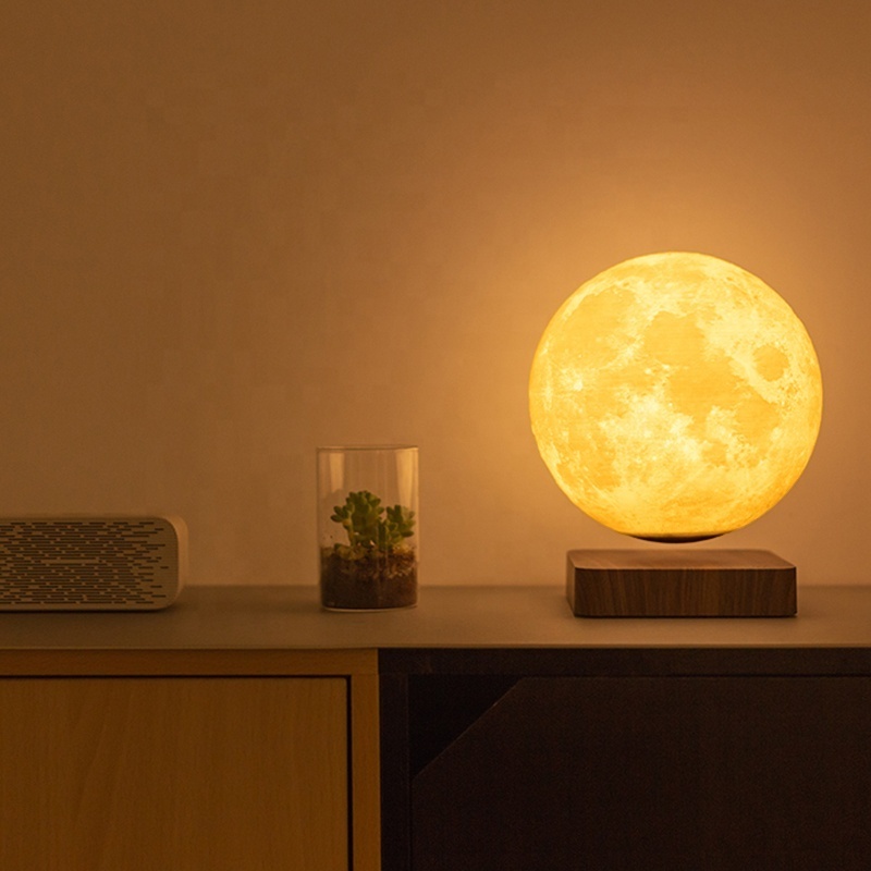 Minimalist style Home Decoration Dimmable Warm White Night Lights LED Magnetic Levitation 18CM Moon Table Lamp