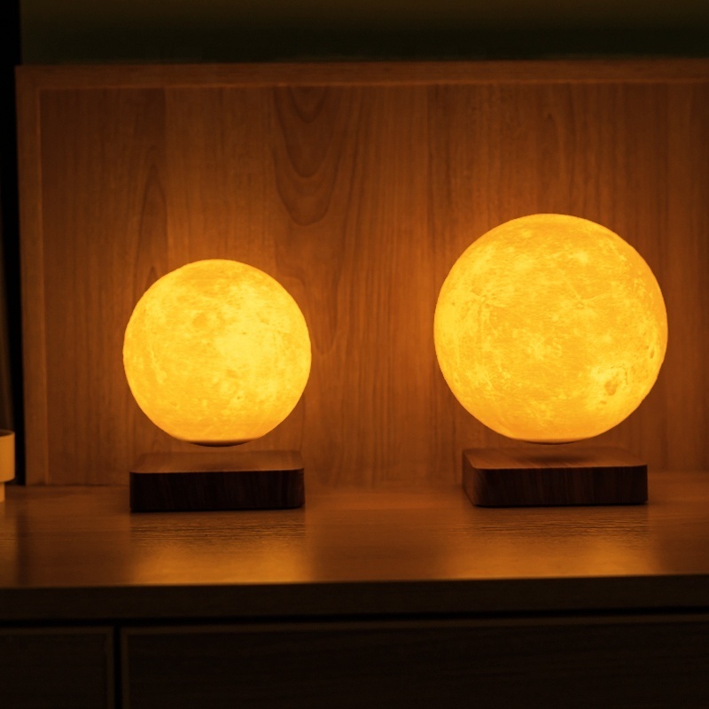 Simple American crystal home model room living lighting bedroom bedside table lamp Magnetic Levitation 14cm 18cm Moon