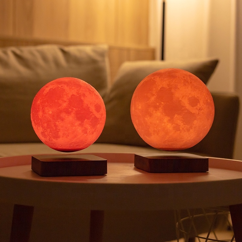 RGB 16 Color LED Starry Colorful single color LED Moon Light Remote touch control Magnetic Floating 3D Moon Bedroom Light