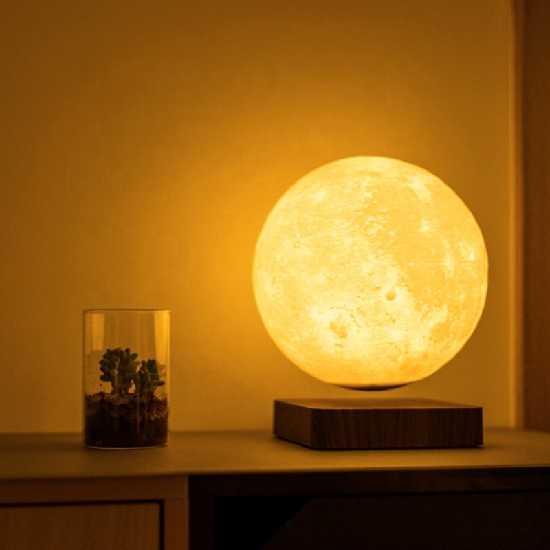 Minimalist style Home Decoration Dimmable Warm White Night Lights LED Magnetic Levitation 18CM Moon Table Lamp