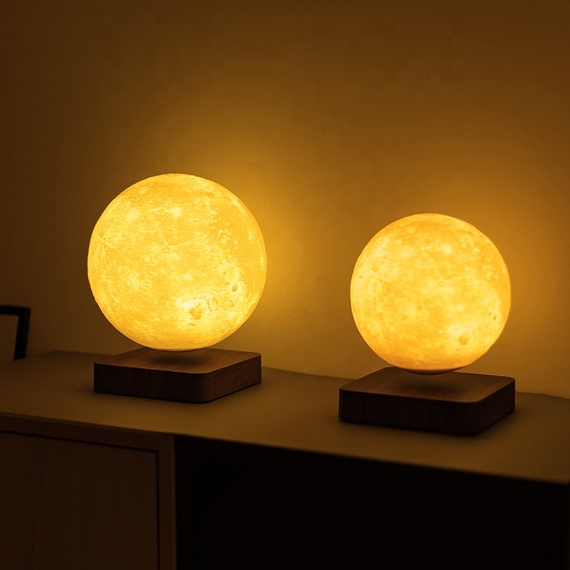 Simple American crystal home model room living lighting bedroom bedside table lamp Magnetic Levitation 14cm 18cm Moon