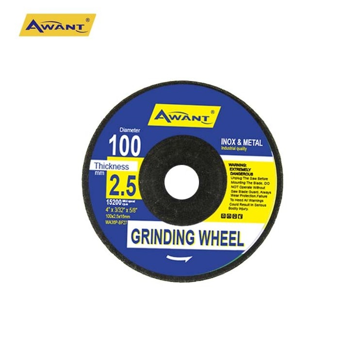 Resin Grinding Wheels 4 Inch 100mm Green One Mesh Single Net Flexible Grinding Disc for Stainless Steel Cast Iron Metal AWANT