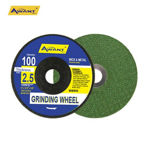 Resin Grinding Wheels 4 Inch 100mm Green One Mesh Single Net Flexible Grinding Disc for Stainless Steel Cast Iron Metal AWANT