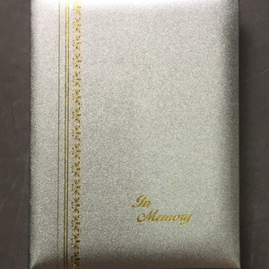 Silver Cover Funeral Memorial and Guest Book  with Quality Box