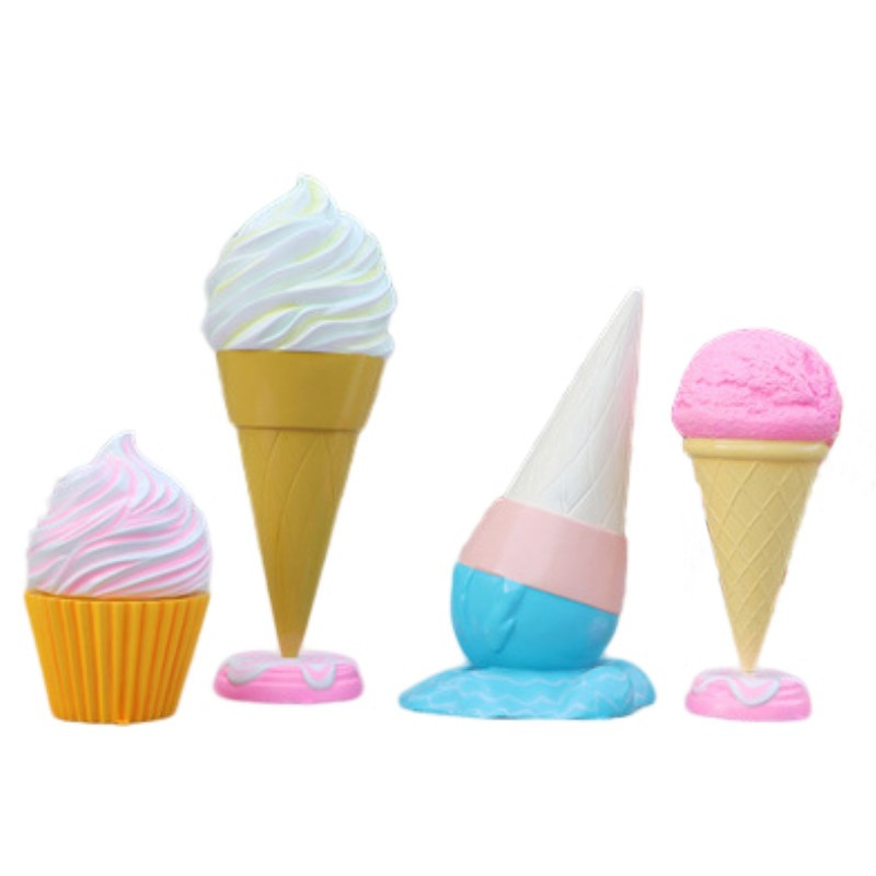 Outdoor giant 2.15m ice cream sculpture fiberglass sculpture for party decoration