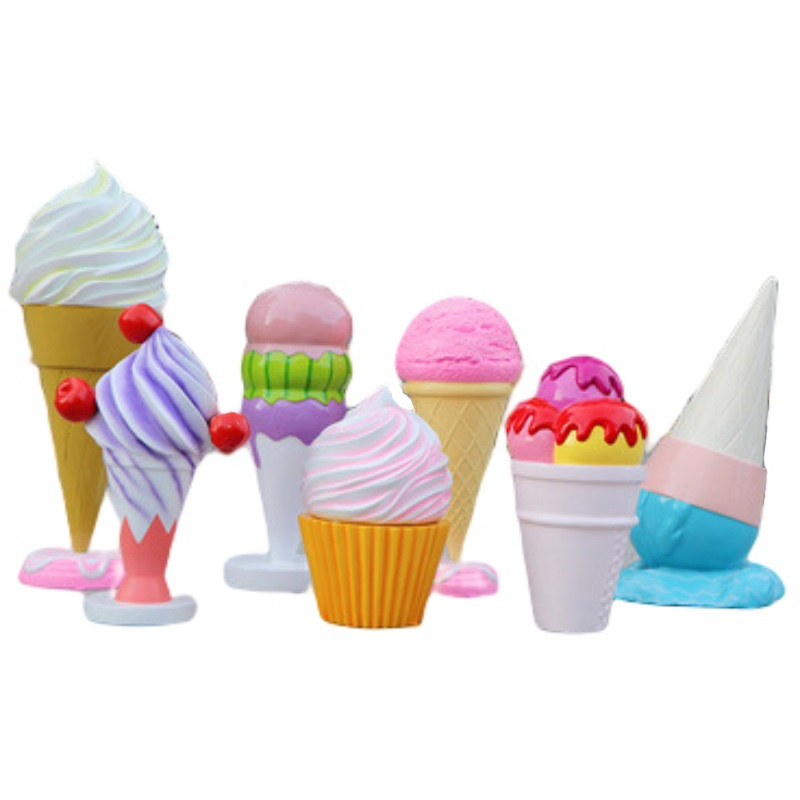 Outdoor giant 2.15m ice cream sculpture fiberglass sculpture for party decoration