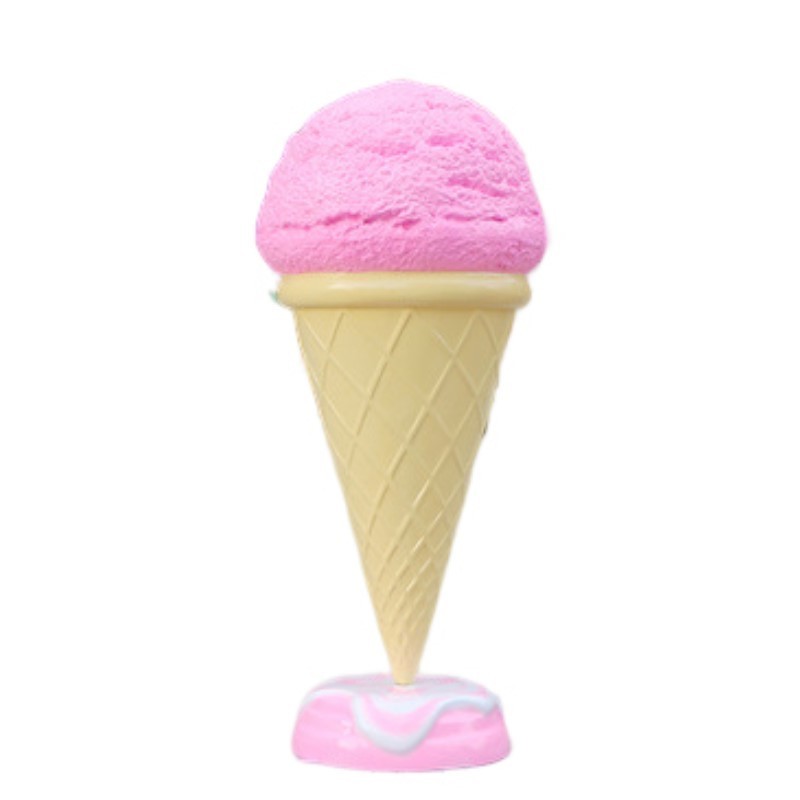 Giant Fiberglass Ice Cream Cone Props Sculpture for Shop Decoration