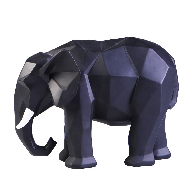 Statues Resin Crafts Nordic Creative Style The Geometry Elephant Figurine Home Decoration Desk Furnishing Articles