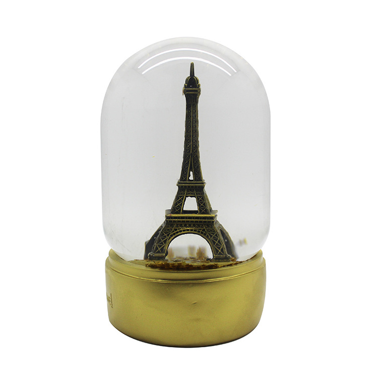 custom resin oval water balloon Eiffel tower souvenir large snow globe paris souvenir gift European tourist souvenirs