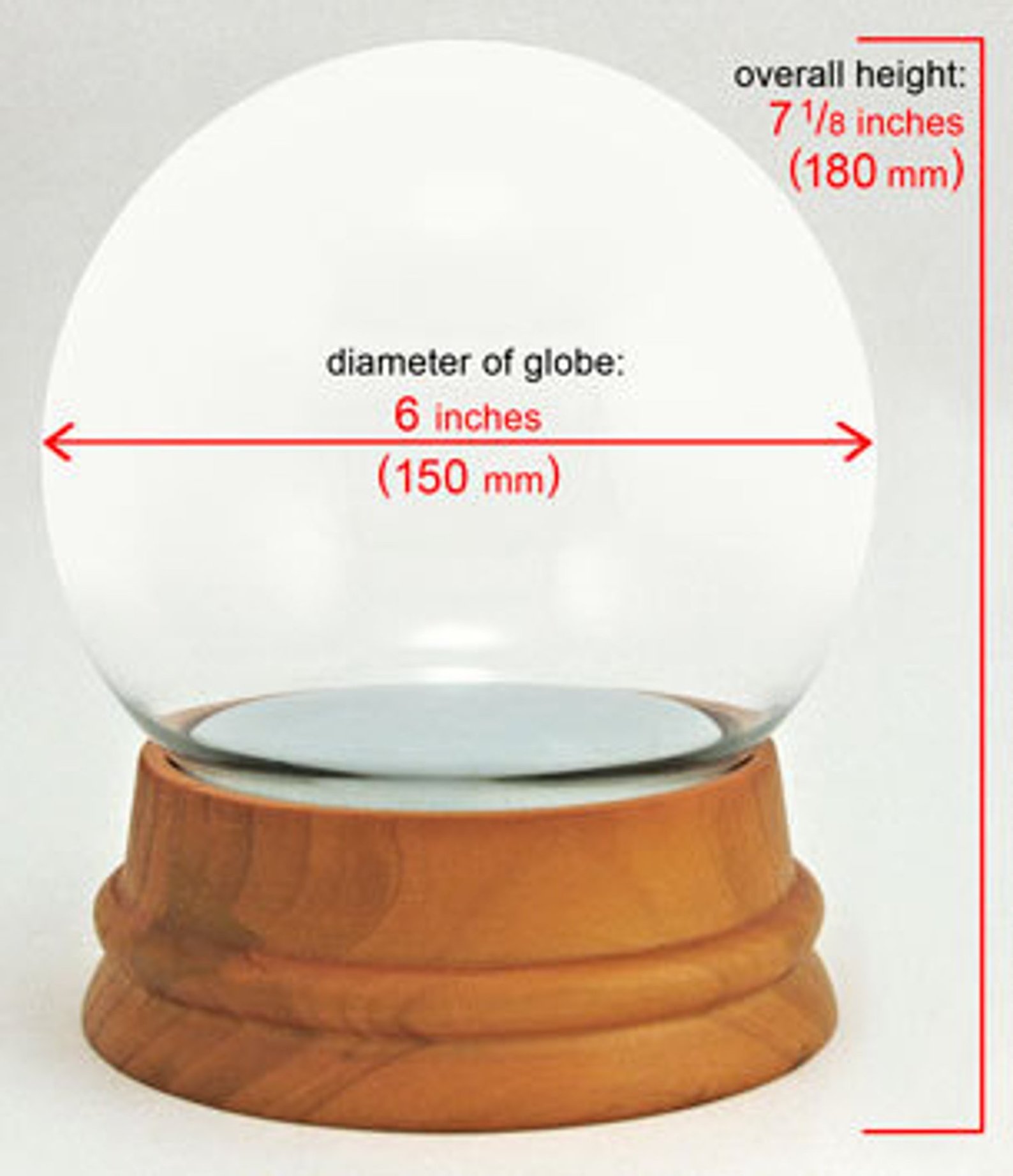 Custom made Empty wooden base glass snow globe wholesale glass globes Custom water balloon interior home decor