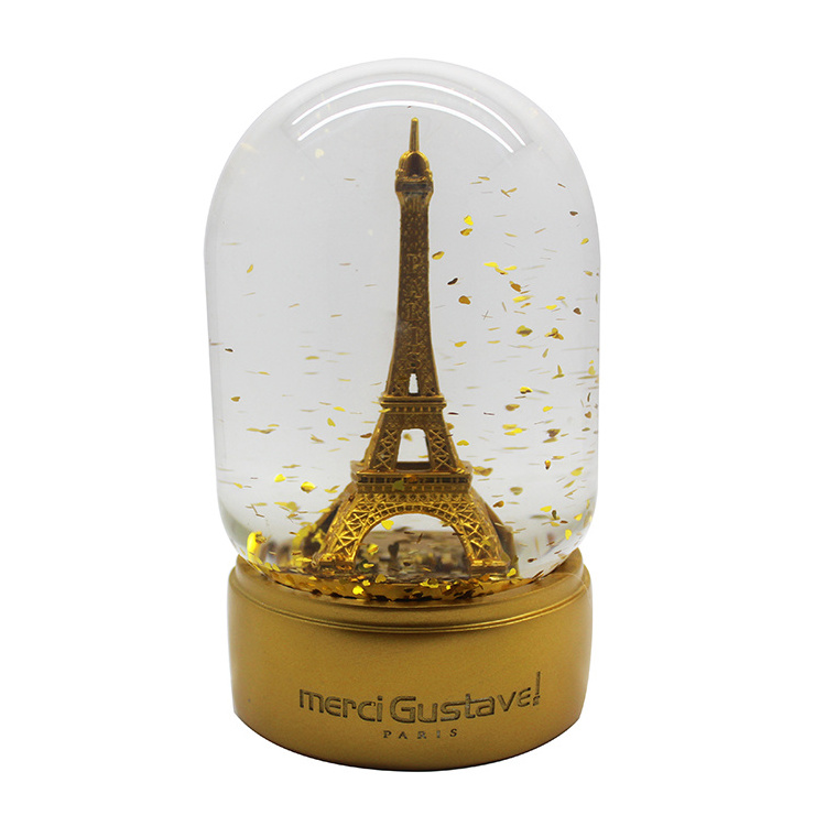 custom resin oval water balloon Eiffel tower souvenir large snow globe paris souvenir gift European tourist souvenirs