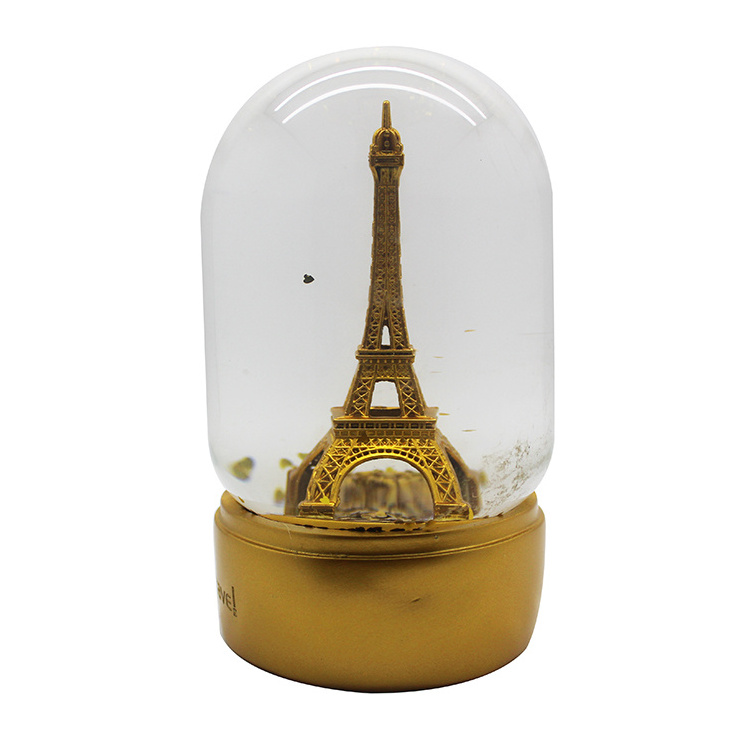 custom resin oval water balloon Eiffel tower souvenir large snow globe paris souvenir gift European tourist souvenirs