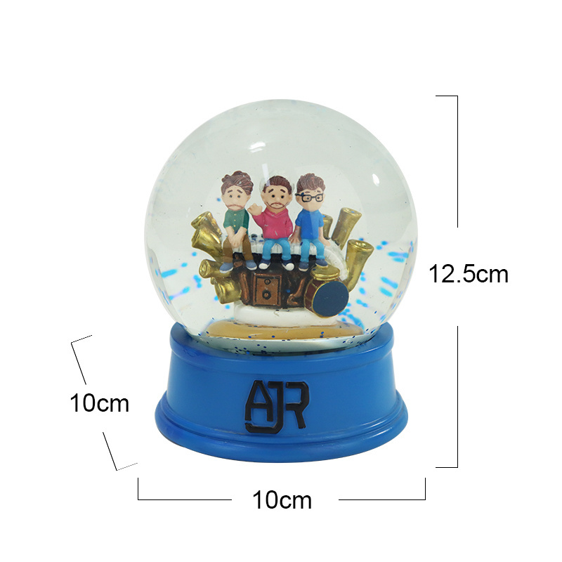 2024 new Snow Globe Christmas gifts 100mm cute three personal snow globe Christmas decoration small figurine water ball