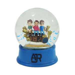 2024 new Snow Globe Christmas gifts 100mm cute three personal snow globe Christmas decoration small figurine water ball