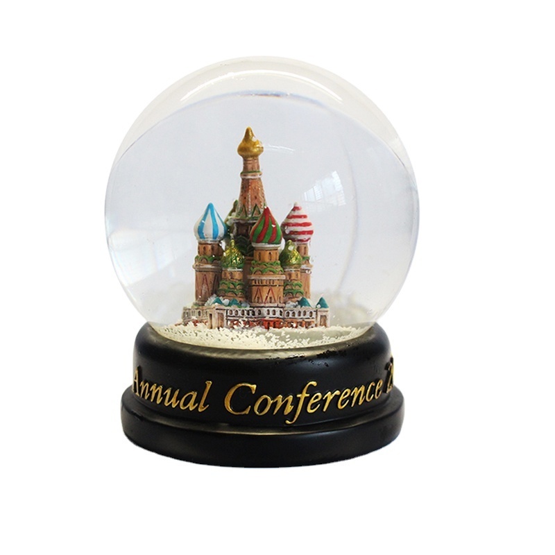 Custom made artificial 80mm snow globe home decor snow balls with cities for wholesaler city snow globe souvenirs gift