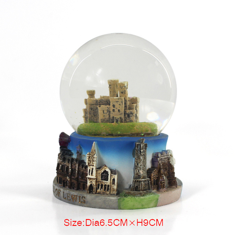 Resin building castle canada custom souvenir gift crystal ball snow globe city scenic resin castle snow globe