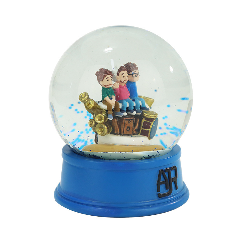 2024 new Snow Globe Christmas gifts 100mm cute three personal snow globe Christmas decoration small figurine water ball