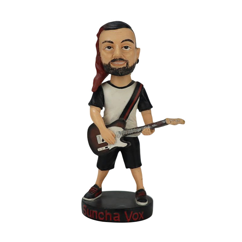 Custom 3D Guitar Figure Figurines Home Decoration Bobble Head Dolls Cheap Miniature Toy Souvenir Resin Europe Artificial Music