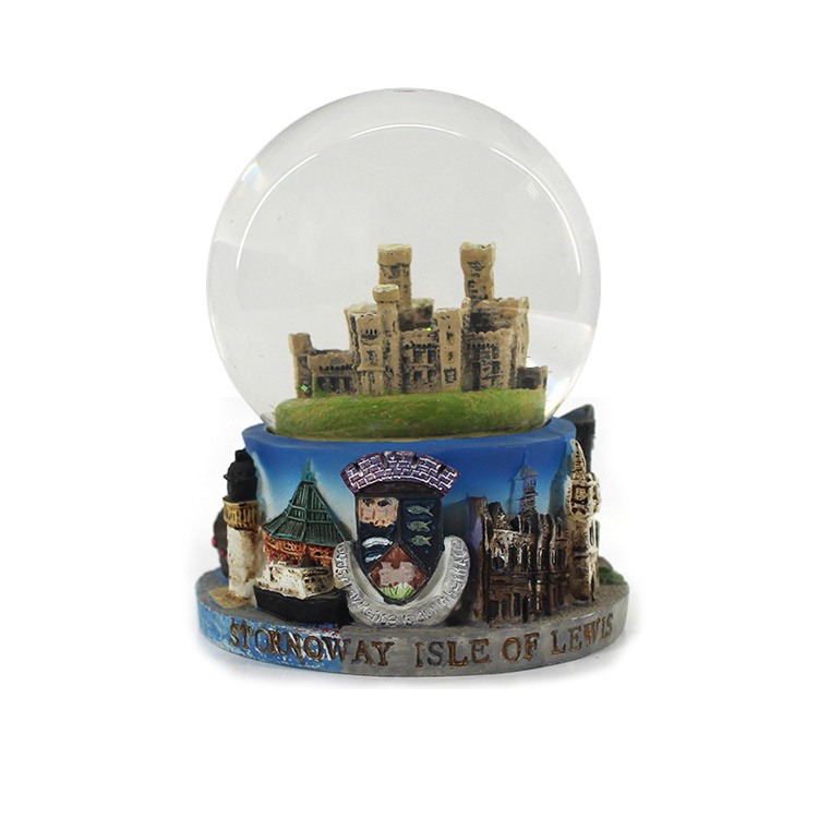 Resin building castle canada custom souvenir gift crystal ball snow globe city scenic resin castle snow globe