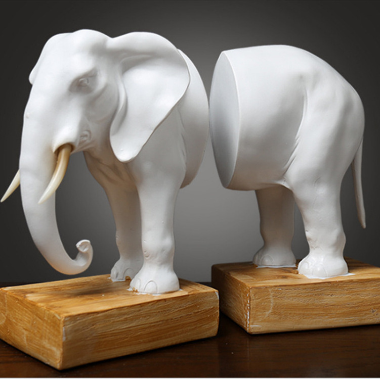 Resin Gifts Wholesale Crafts Creative Elephant Book End Figurine Home Desk Decoration Desktop Furnishing Article