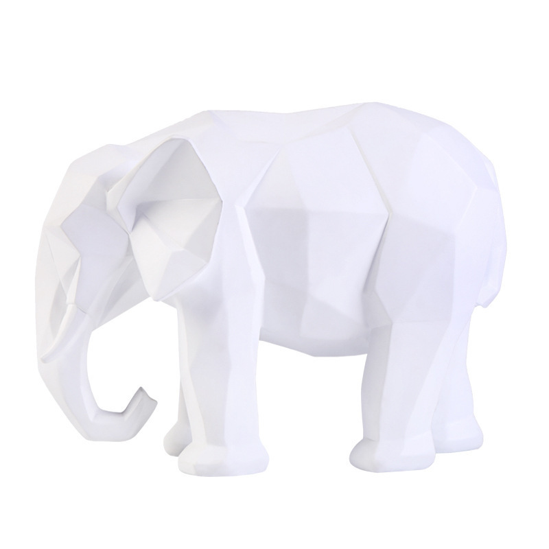 Statues Resin Crafts Nordic Creative Style The Geometry Elephant Figurine Home Decoration Desk Furnishing Articles