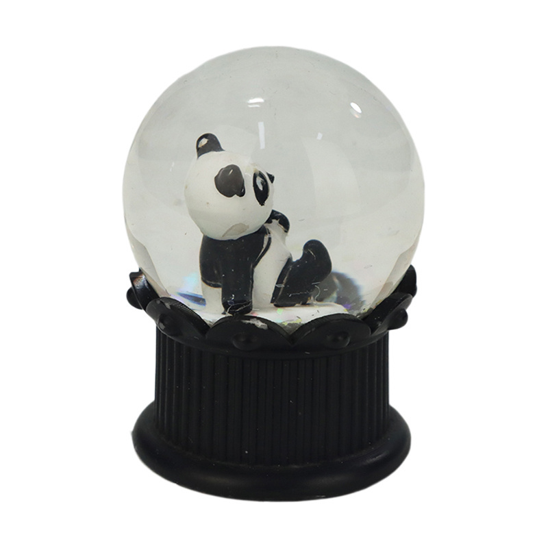 Custom Glass Ball Country Snow Globes Magnificent Ornament Souvenir Gifts Animal Figures Resin Panda Snow Ball Water Globe