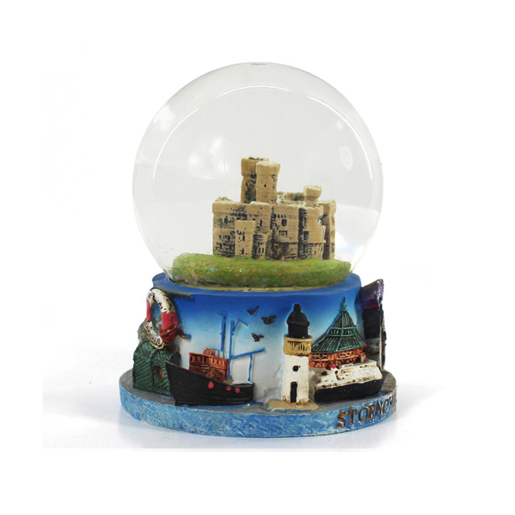 Resin building castle canada custom souvenir gift crystal ball snow globe city scenic resin castle snow globe