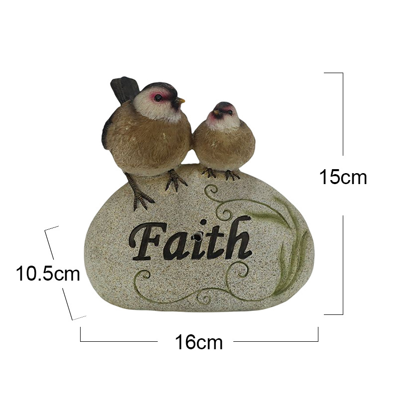 Custom Wholesale The Standing Stone Birds Figurine Garden Decoration Outdoor Furnishing Articles Gifts For Couples Crafts