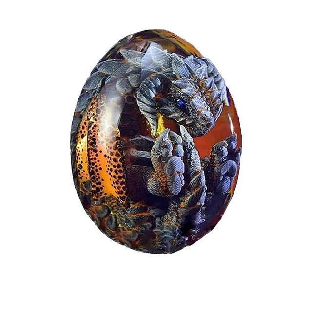 Lava Dragon Egg Ornamental Collection Dinosaur Statue Home Decor Resin Dragon Egg Crystal Mineral Gemstone Reiki Easter Gift