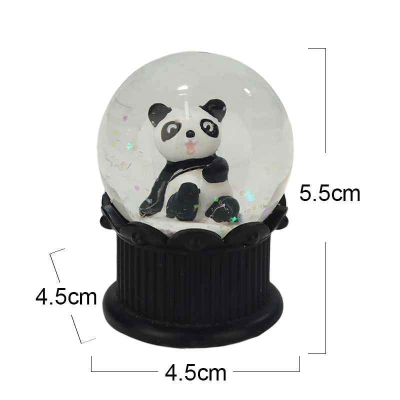 Custom Glass Ball Country Snow Globes Magnificent Ornament Souvenir Gifts Animal Figures Resin Panda Snow Ball Water Globe