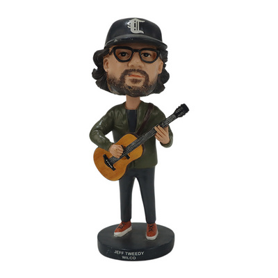 Custom Figurines Resin bobble Head Music Guitar  figurine Children's Home Desk Decor Gift resin bobblehead doll souvenir gift