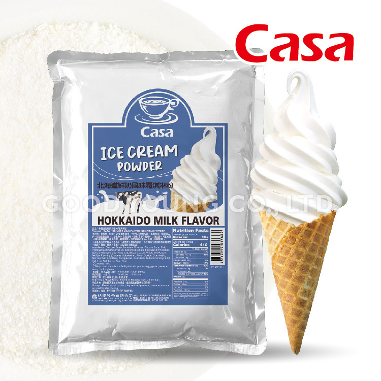 Ice Cream Material for Dessert 1KG Hokkaidou Milk Flavor Instant Soft Serve Ice Cream Powder Mix