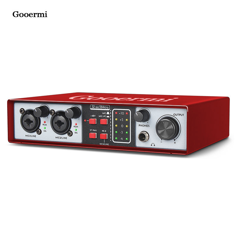 Gooermi UR22rR Professional Desktop USB Audio Sound Card 36bit 384kHz Audio Interface For Recording Streaming audio interface