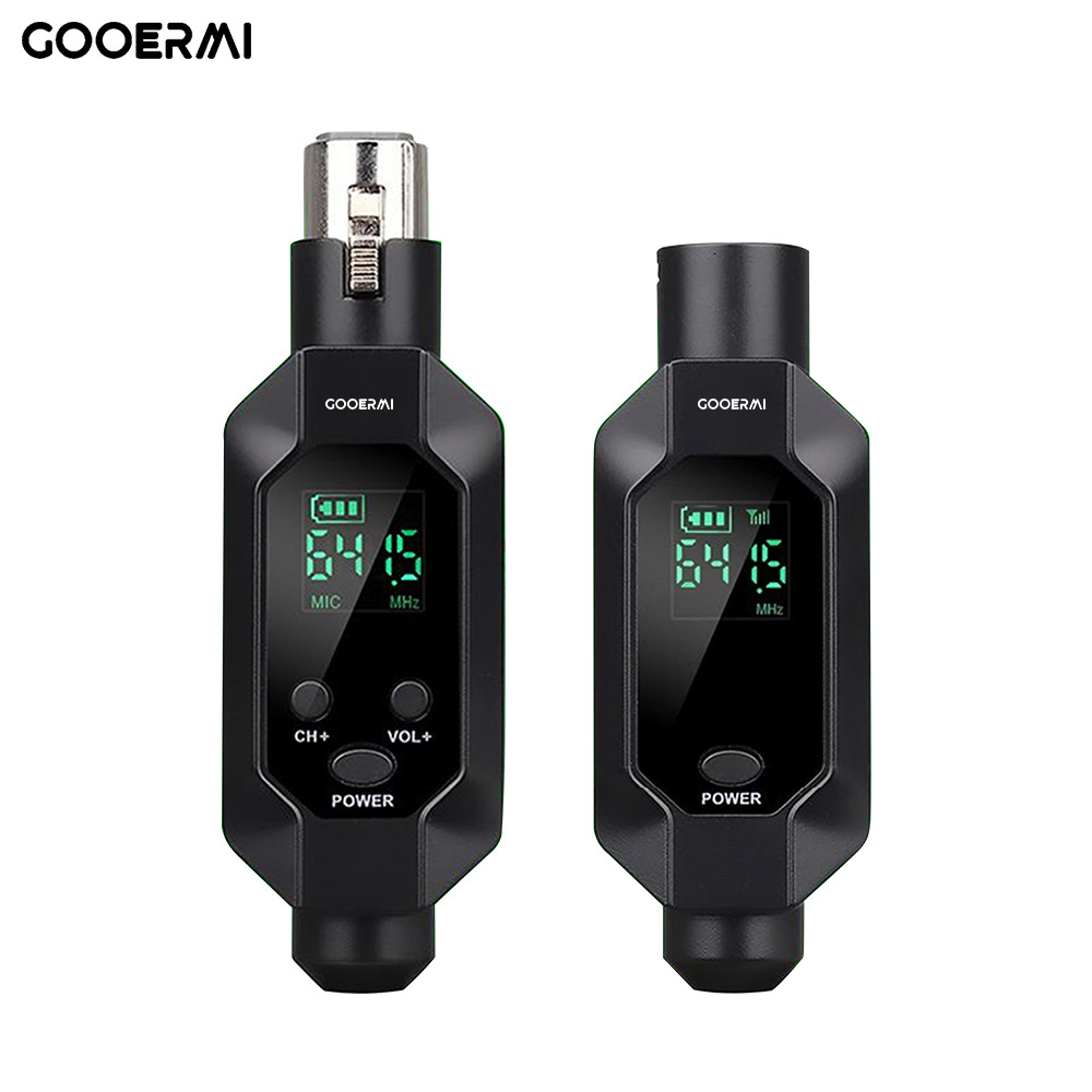 Gooermi Professional  Wireless System Transmitter Receiver For Wireless grenade mic wired For Dynamic Microphone Guitar Receiver