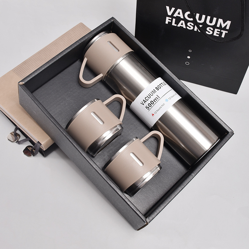 Goofit  Thermal 304 Insulated Stainless Steel Mug Food Vacuum Flask Travel Water Bottle Tumbler Cup Mug Gift Set