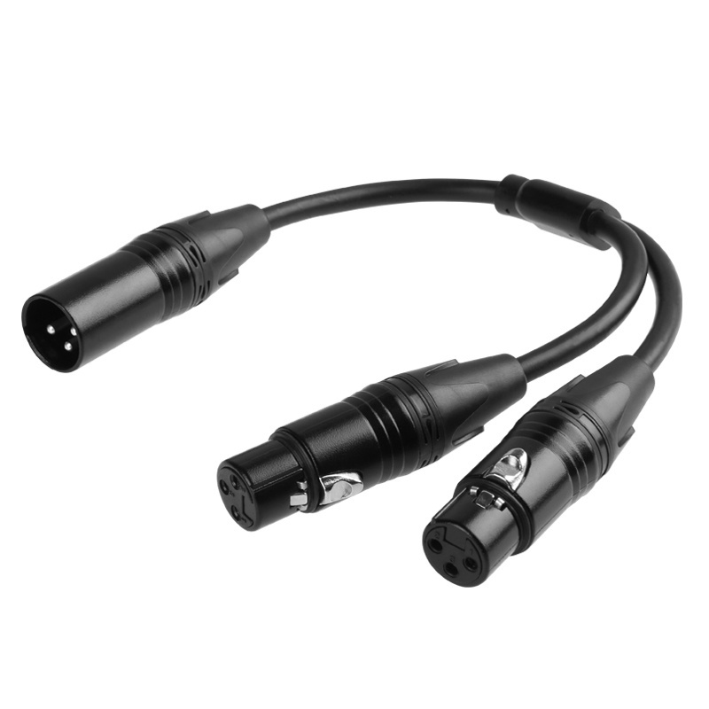 3 Pin XLR male to XLR Female Y Splitter Speaker Microphone Balanced Audio  Connector Cables