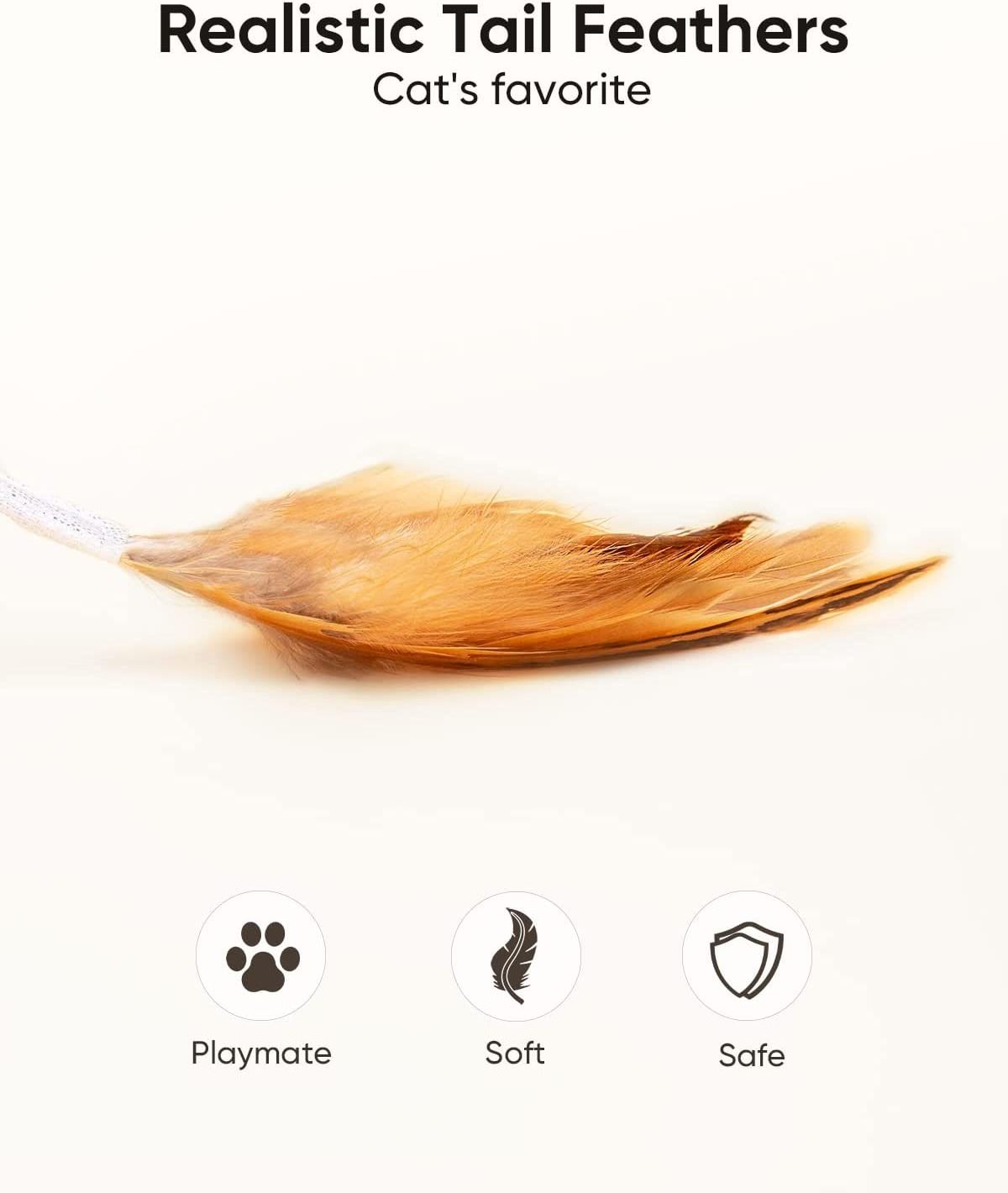 Petchain Cat Toys for Indoor Automatic Cat Mouse Toy with Feather Tail Kitty Toys with USB Charging