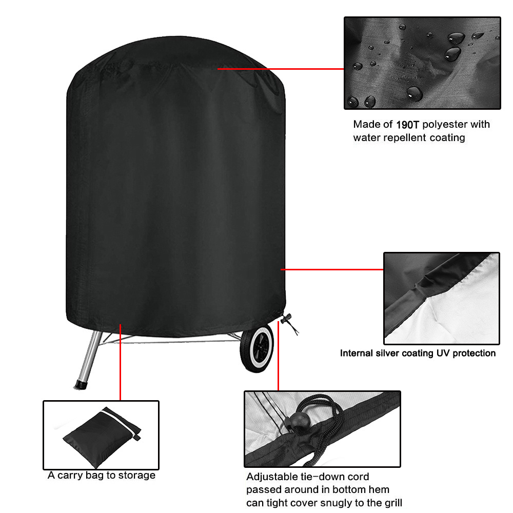 BBQ Grill Cover Barbecue Outdoor Waterproof Protection Cover for Weber Brinkmann Char Broil etc