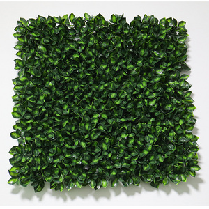 Home Outdoor Garden Decor Green Panel Artificial Grass Wall Backdrop ANTI-UV Faux Plastic Eucalyptus Plastic Plant Pe,plastic