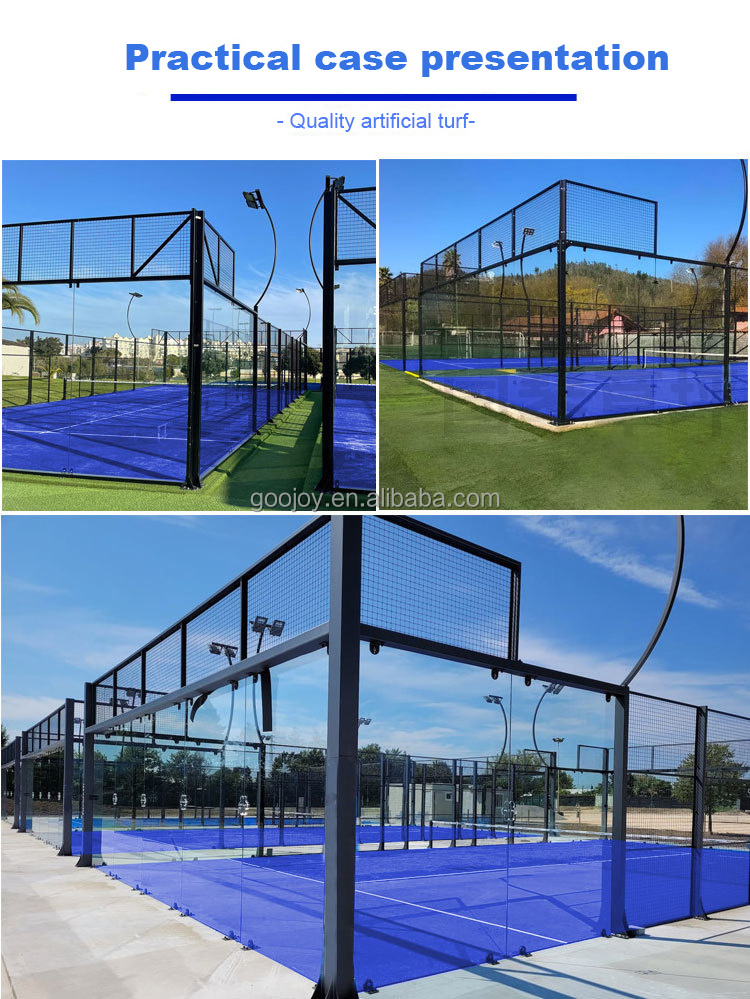 Blue 15mm high quality dense durable outdoor Panoramic Padel Tennis Court artificial grass