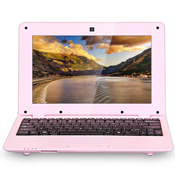 2020 cute pink laptop android 10.1 inch LED backlight portable lightweight student online class Front 0.3MP Laptop girls like